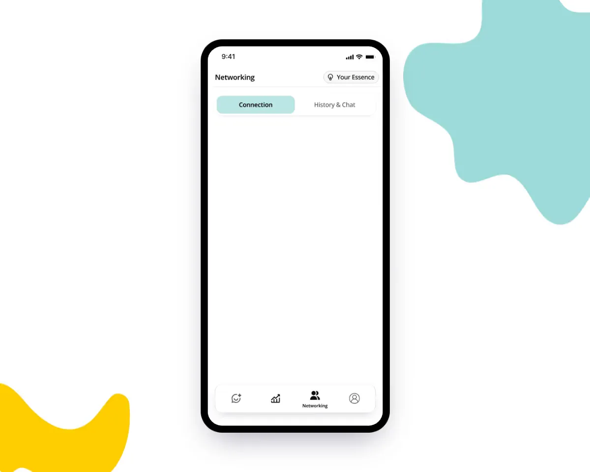 Networking screen in the Minglo app